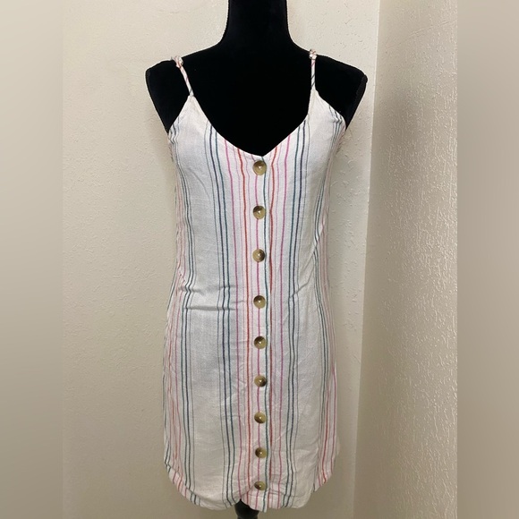 - Rip Curl striped sleeveless button down dress size M - Picture 1 of 5